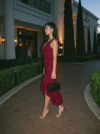 Mona | Elegant Satin Midi Dress