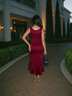 Mona | Elegant Satin Midi Dress