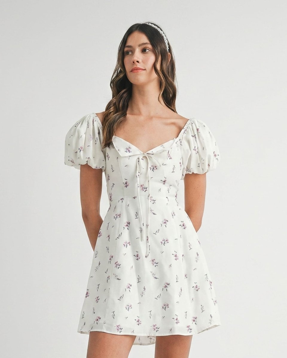 Stella | Romantic Cottagecore Babydoll Mini Summer Dress - HoneyvineDress