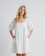 Josephine | Cotton Casual Chic Babydoll Summer Dress with Pockets - HoneyvineDress