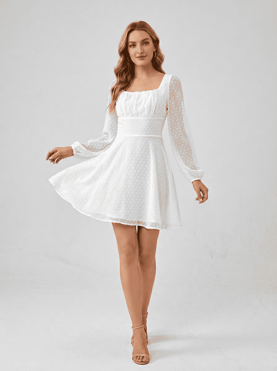 Dorothy | Dreamy Long Sleeve Lace Mini Dress