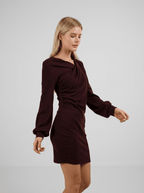 Georgia | Elegant Burgundy Formal Mini Dress - HoneyvineDress