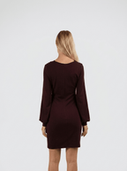 Georgia | Elegant Burgundy Formal Mini Dress - HoneyvineDress