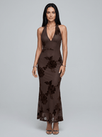 Faith | Classic Lace Halter Neck Maxi Dress - HoneyvineDress