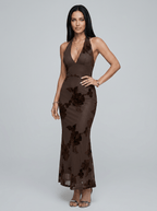 Faith | Classic Lace Halter Neck Maxi Dress - HoneyvineDress