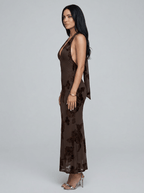 Faith | Classic Lace Halter Neck Maxi Dress - HoneyvineDress