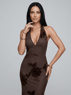 Faith | Classic Lace Halter Neck Maxi Dress - HoneyvineDress