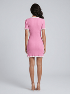 Julie | Vibrant Ruffled Sweater Knit Resort Mini Dress - HoneyvineDress