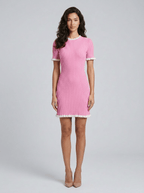 Julie | Vibrant Ruffled Sweater Knit Resort Mini Dress - HoneyvineDress