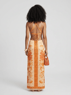 Wanda | Vintage Print Summer Maxi Dress for Women - HoneyvineDress