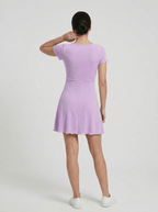Genevieve | Feminine Tie Front Skater Mini Summer Dress - HoneyvineDress