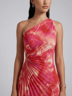 Giselle | Sweet Pleated Tie - Dye Sleeveless Mini Dress - HoneyvineDress