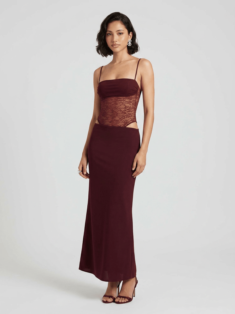 Elara | Iconic Lace Corset Maxi Summer Beach Dress - HoneyvineDress
