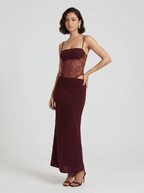 Elara | Iconic Lace Corset Maxi Summer Beach Dress - HoneyvineDress