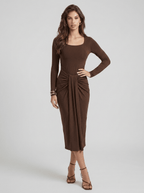 Elona | Timeless Long Sleeve Maxi Sumer Dress - HoneyvineDress