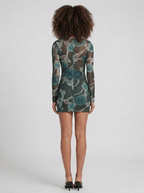 Valentina | Unique Floral Mesh Summer Mini Dress - HoneyvineDress