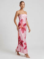 Aria | Elegant Satin Summer Maxi Dress - HoneyvineDress