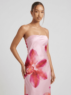 Aria | Elegant Satin Summer Maxi Dress - HoneyvineDress