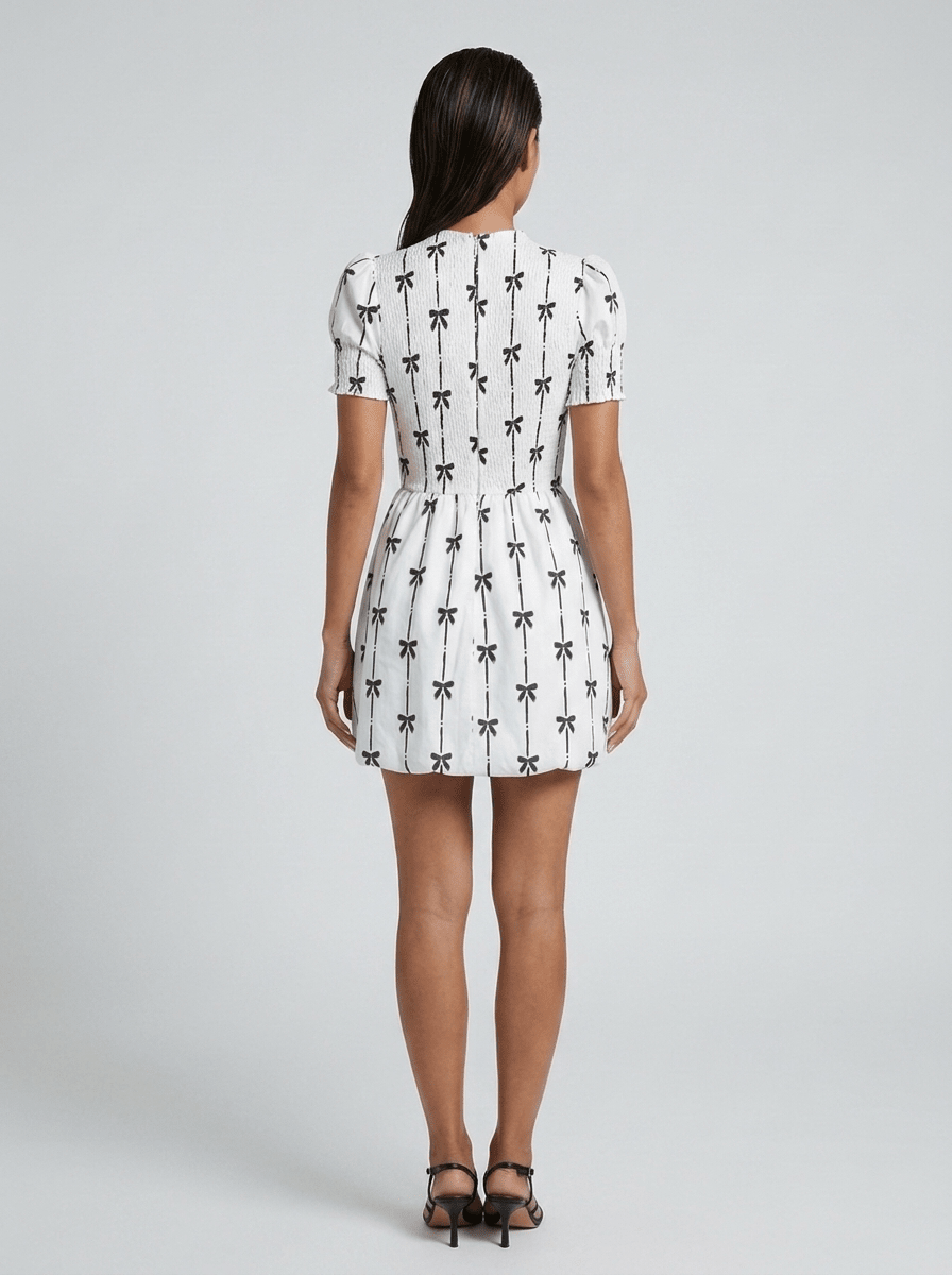 Mia | Bold Puff Sleeve A - Line Mini Dress - HoneyvineDress