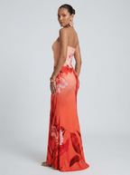 Donna | Vibrant Floral Maxi Mermaid Evening Dress - HoneyvineDress