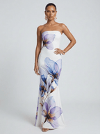 Donna | Vibrant Floral Maxi Mermaid Evening Dress - HoneyvineDress