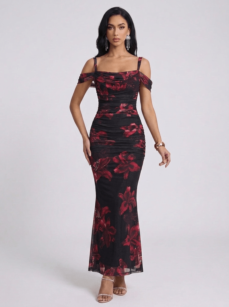 Shirley | Sophisticated Mesh Mermaid Formal Dress - HoneyvineDress