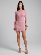 Natalie | Relaxed Pink Striped Bodycon Mini Dress - HoneyvineDress