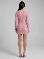 Natalie | Relaxed Pink Striped Bodycon Mini Dress - HoneyvineDress