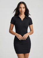 Eleanor | Trendy Short Sleeve Bodycon Mini Dress - HoneyvineDress