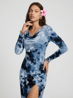 Margot | Dramatic Long Sleeve Maxi Cocktail Dress - HoneyvineDress