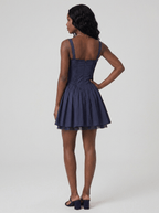 Ava | Nostalgic Cotton Corset Lace Mini Dress - HoneyvineDress