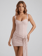 Delilah | Refined Lace Corset Bustier Mini Dress - HoneyvineDress