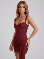 Delilah | Refined Lace Corset Bustier Mini Dress - HoneyvineDress