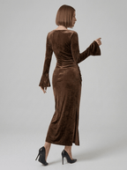 Bianca | Captivating Velvet Bodycon Midi Dress - HoneyvineDress
