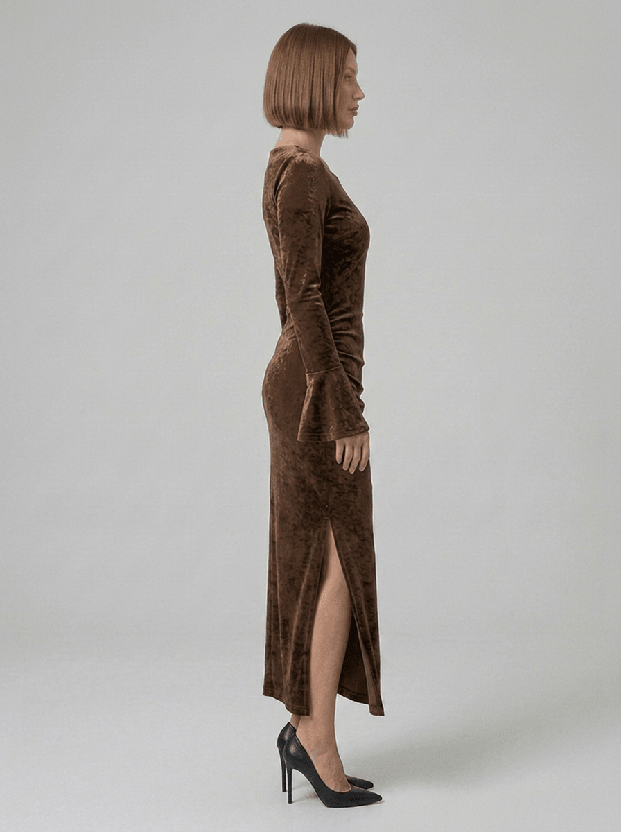 Bianca | Captivating Velvet Bodycon Midi Dress - HoneyvineDress