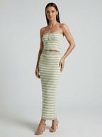Holly | Soft Bandeau Knit Maxi Dress Resort Summer Look - HoneyvineDress