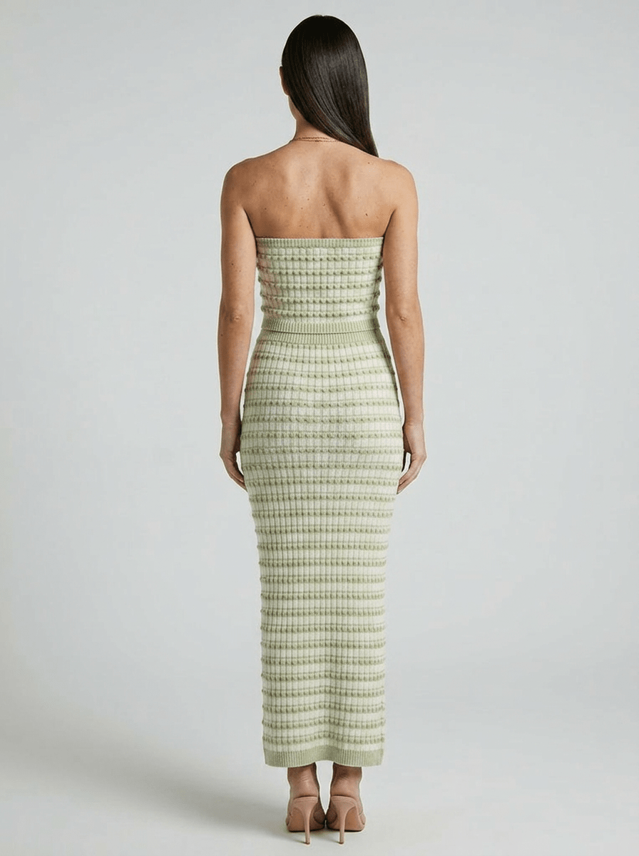 Holly | Soft Bandeau Knit Maxi Dress Resort Summer Look - HoneyvineDress