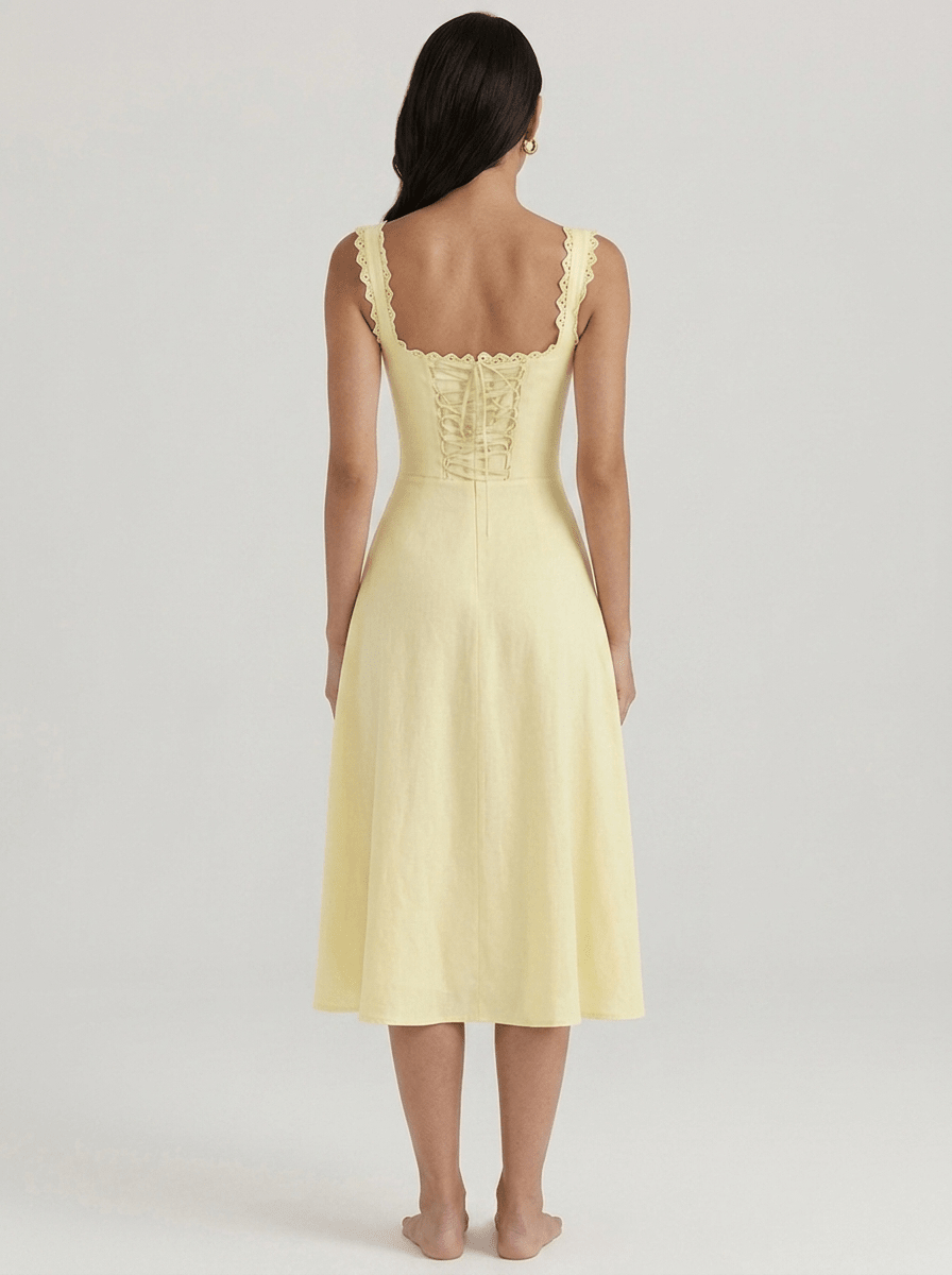 Sienna | Timeless Cotton Corset Summer Cocktail Party Dress - HoneyvineDress