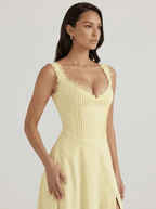 Sienna | Timeless Cotton Corset Summer Cocktail Party Dress - HoneyvineDress
