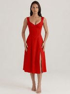 Sienna | Timeless Cotton Corset Summer Cocktail Party Dress - HoneyvineDress
