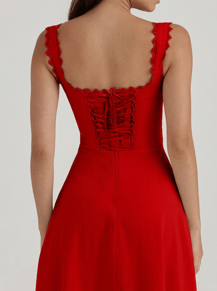 Sienna | Timeless Cotton Corset Summer Cocktail Party Dress - HoneyvineDress