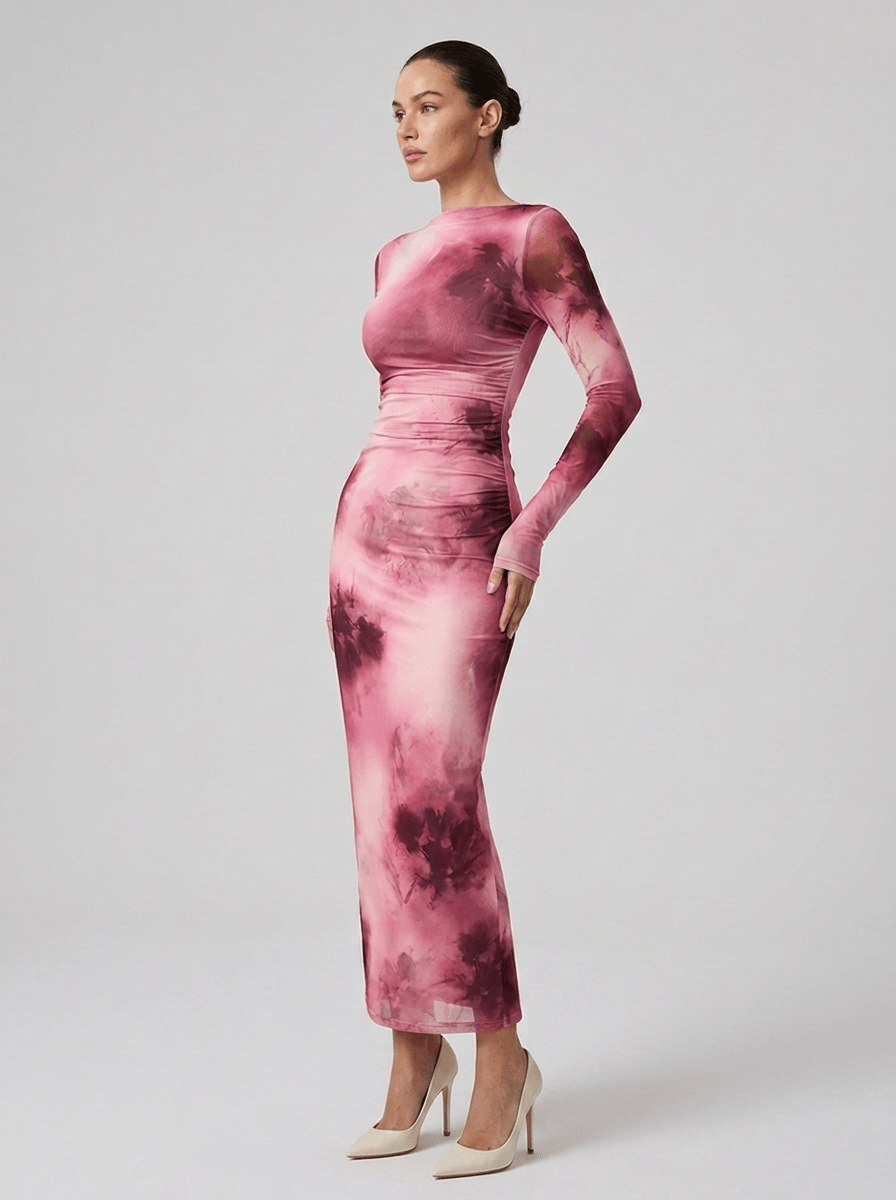 Danielle | Luminous Floral Bodycon Midi Dress - HoneyvineDress