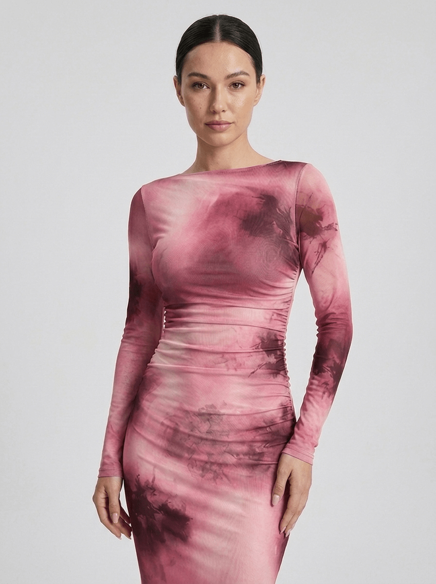 Danielle | Luminous Floral Bodycon Midi Dress - HoneyvineDress