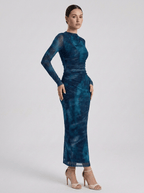 Danielle | Luminous Floral Bodycon Midi Dress - HoneyvineDress