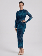 Danielle | Luminous Floral Bodycon Midi Dress - HoneyvineDress
