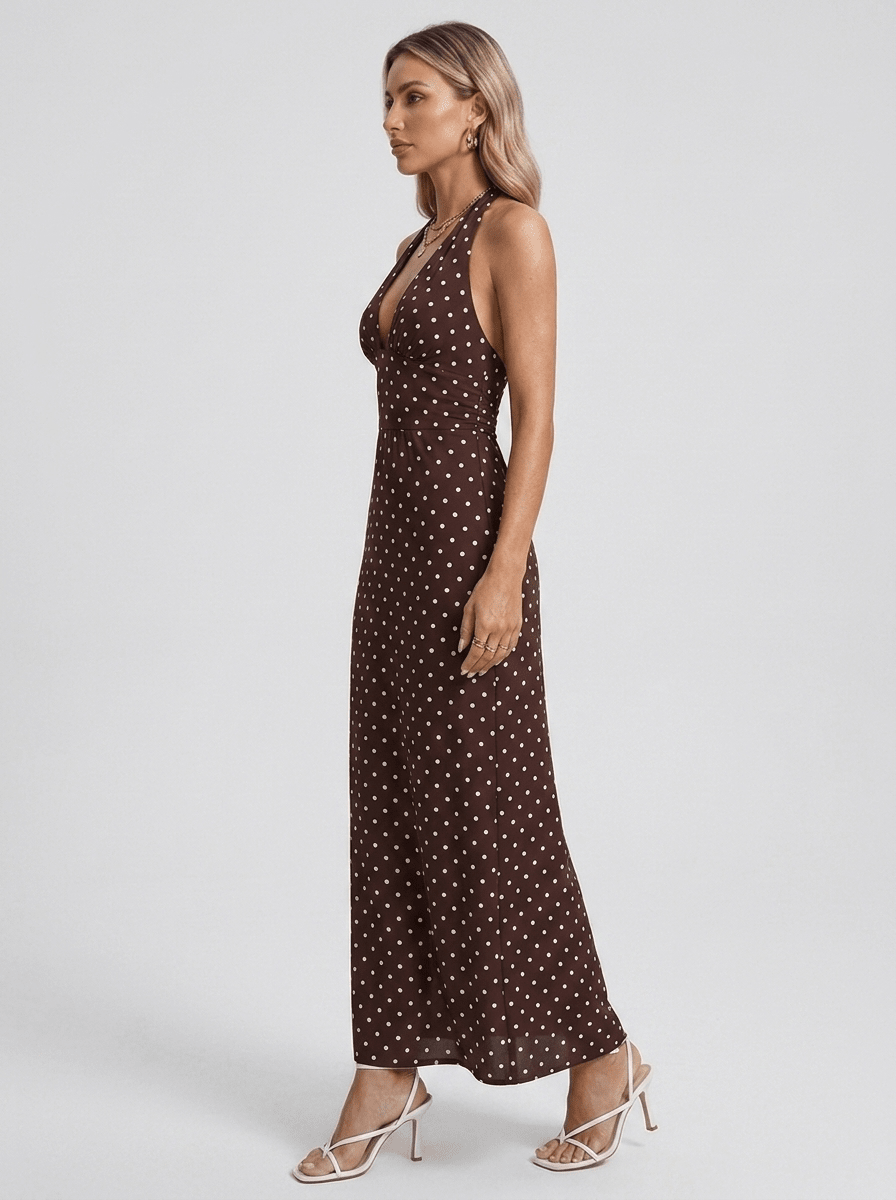 Carla | Timeless Polka Dot Maxi Dress - HoneyvineDress