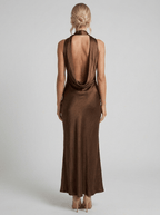 Amelia | Silky Satin Tube Maxi Homecoming Dress - HoneyvineDress