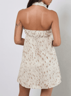Valentina | Sweet Babydoll Mini Dress with Neck Scarf - HoneyvineDress