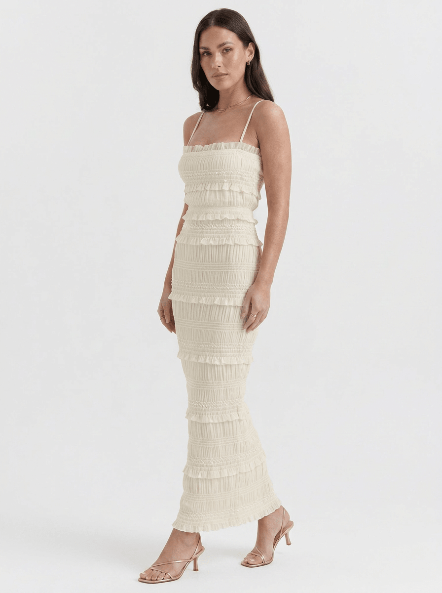 Chloe | High - end Cotton Maxi Cami Dress - HoneyvineDress