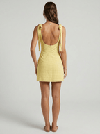 Olivia | Vibrant Tie - Shoulder Mini Summer Dress - HoneyvineDress